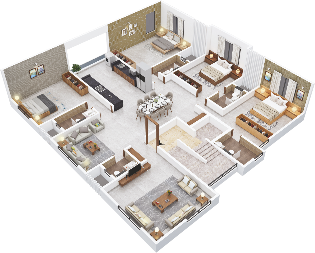 Chandrakaml Cut Section 4BHK 01