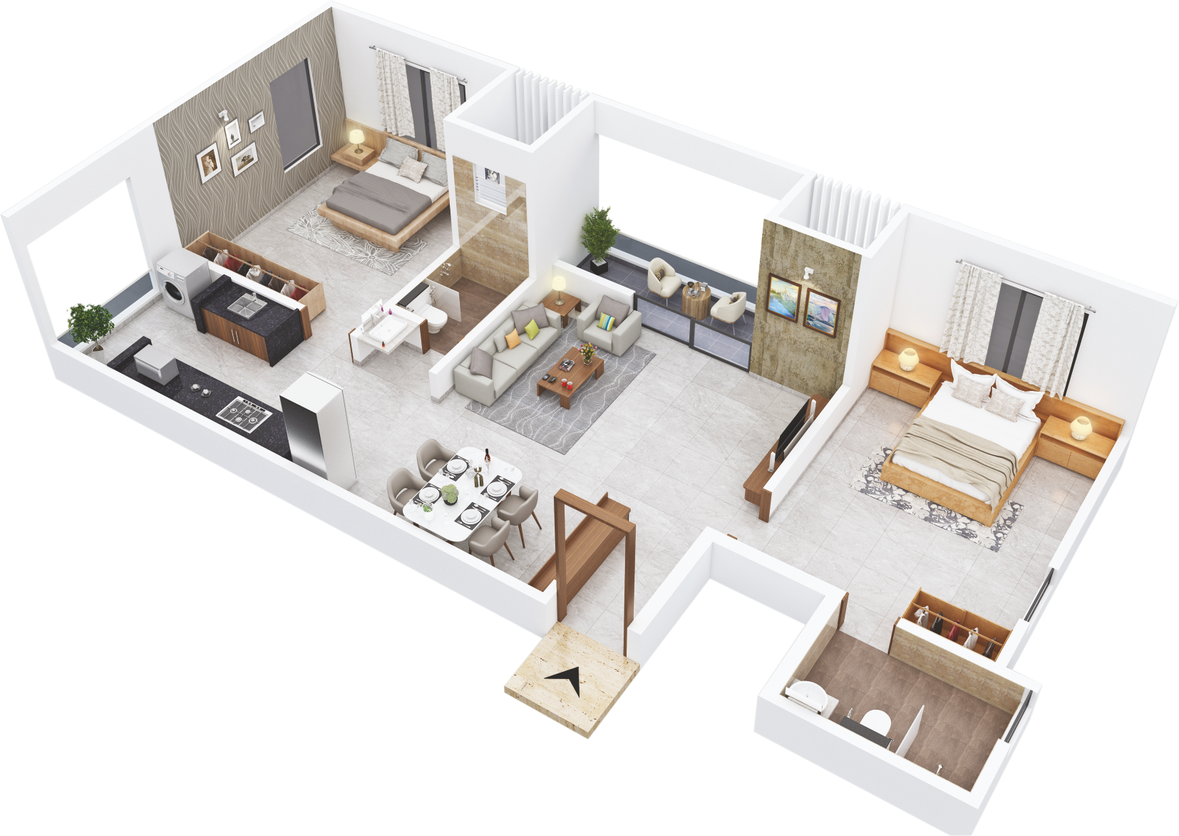 Chandrakaml Cut Section 2BHK 01